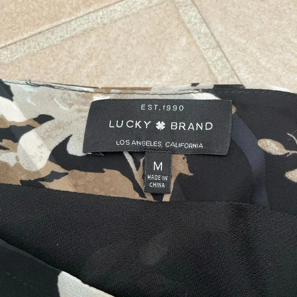 LUCKY BRAND ONE SHOULDER FLORAL MINI DRESS SIZE M BLACK/MULTI - Picture 15 of 15